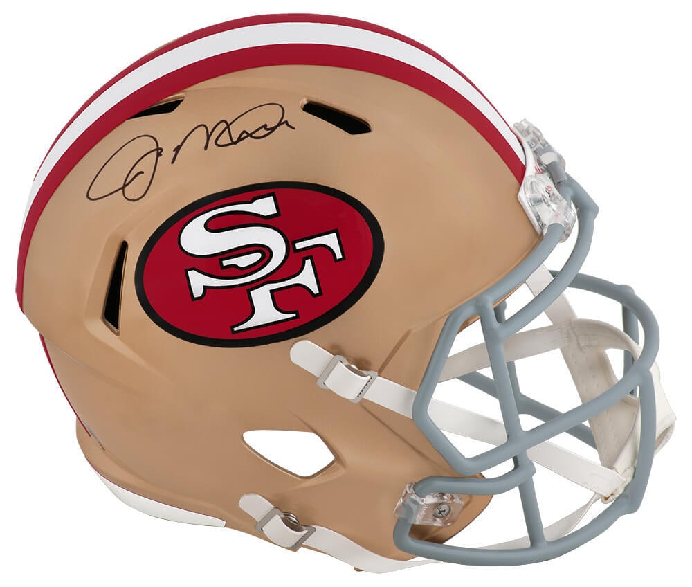 Joe Montana Signed 49ers Riddell Full Size Helmet with Fanatics COA: Joe Montana Signed 49ers Riddell Full Size Helmet with Fanatics COA This Joe Montana signed San Francisco 49ers Riddell Full Size Speed Replica Helmet is a must-have for any football memorabilia colle