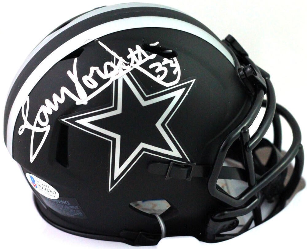Tony Dorsett Autographed Dallas Cowboys Eclipse Mini Helmet Beckett Authenticated: Tony Dorsett Autographed Dallas Cowboys Eclipse Mini Helmet Beckett Authenticated Celebrate the legacy of Tony Dorsett with this autographed Dallas Cowboys Eclipse Mini Helmet. This authentic Riddell 
