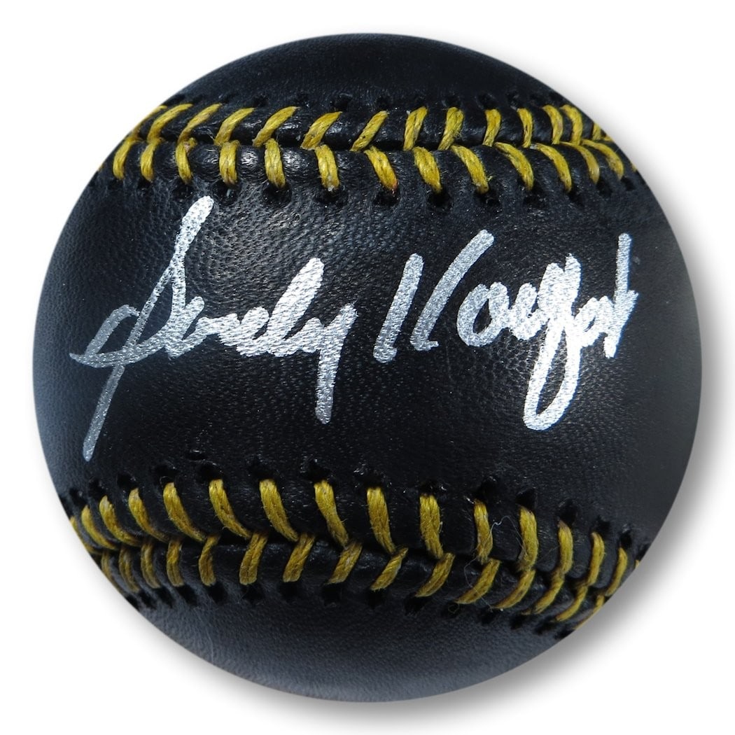 Sandy Koufax Autographed Black Baseball Dodgers Silver Ink JSA Authenticated: Sandy Koufax Autographed Black Baseball Dodgers Silver Ink JSA Authenticated This is an authentic black baseball signed by Sandy Koufax, a legendary player of the Los Angeles Dodgers. The ball feature