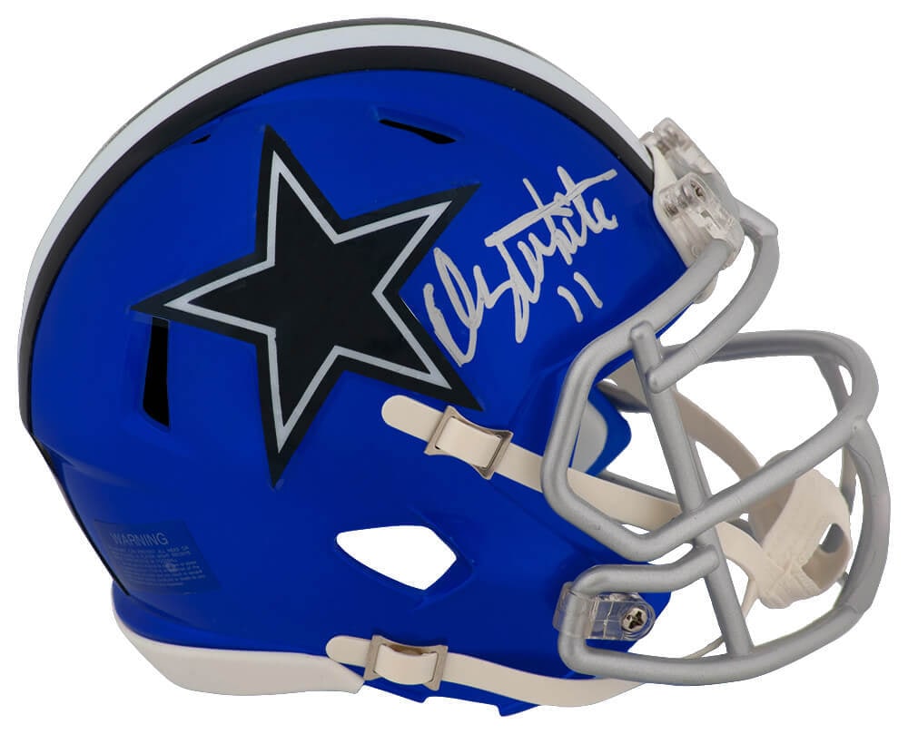 Danny White Autographed Dallas Cowboys FLASH Mini Helmet with COA: Danny White Autographed Dallas Cowboys FLASH Mini Helmet with COA This collectible features a signed Dallas Cowboys FLASH Riddell Speed Mini Helmet by NFL legend Danny White. The helmet is not only a