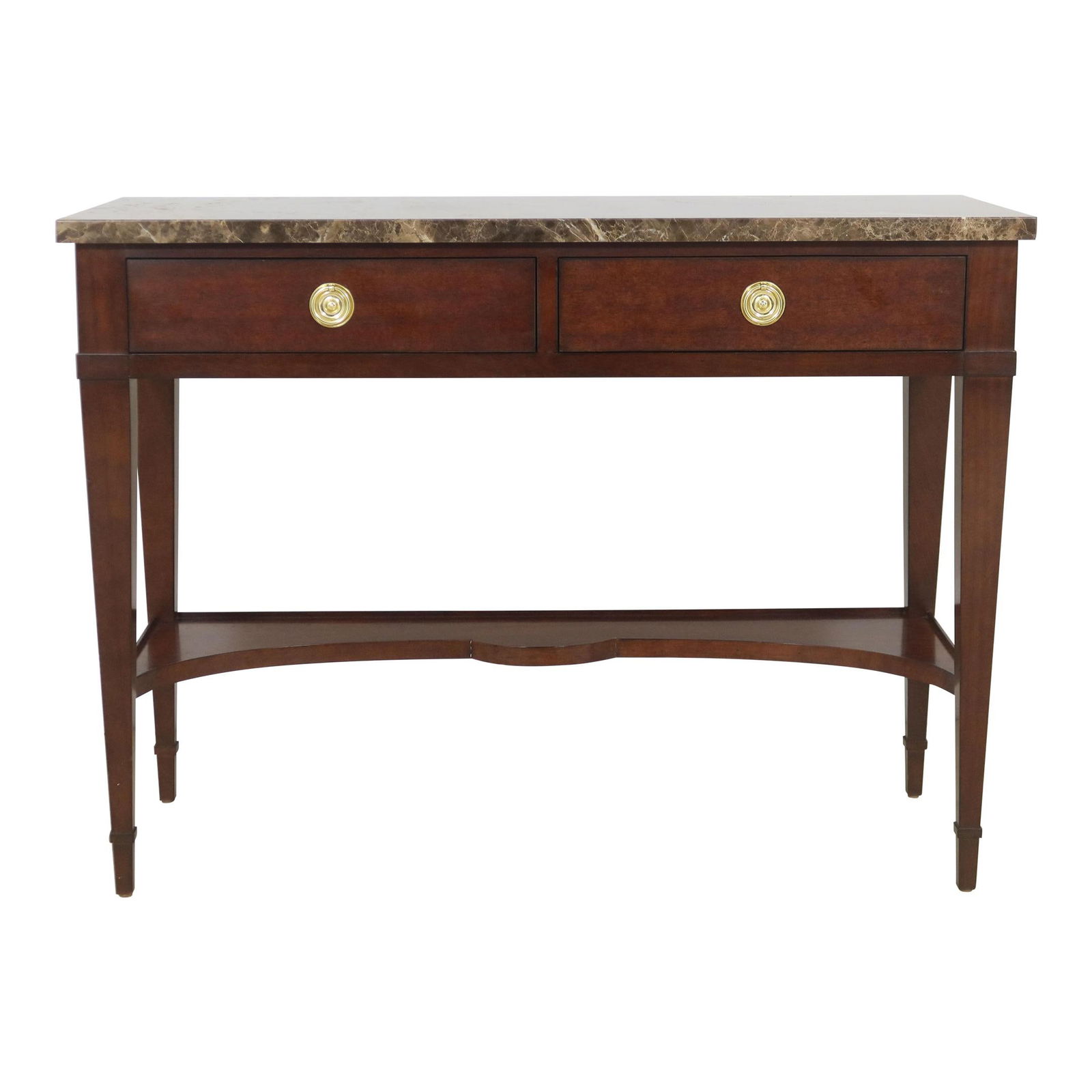 Councill Federal Style Console Table with Marble Top 48 x 20 x 35.5: Councill Federal Style Console Table with Marble Top 48 x 20 x 35.5 This elegant Councill console table features a stunning granite or marble top and showcases exceptional craftsmanship with dovetaile