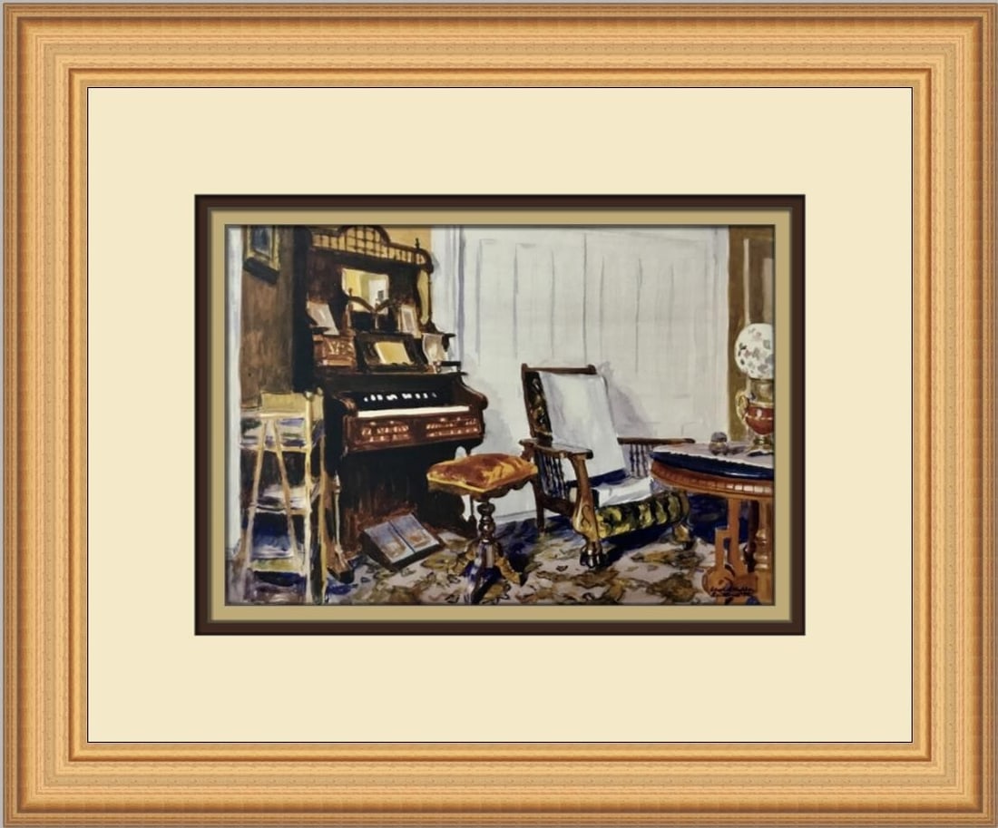 Edward Hopper Mrs. Acorn's Parlor Custom Framed Print 12x14 Landscape: Edward Hopper Mrs. Acorn's Parlor Custom Framed Print 12x14 Landscape This stunning custom framed print titled 'Mrs. Acorn's Parlor' by Edward Hopper captures the essence of Realism art. Measuring 12