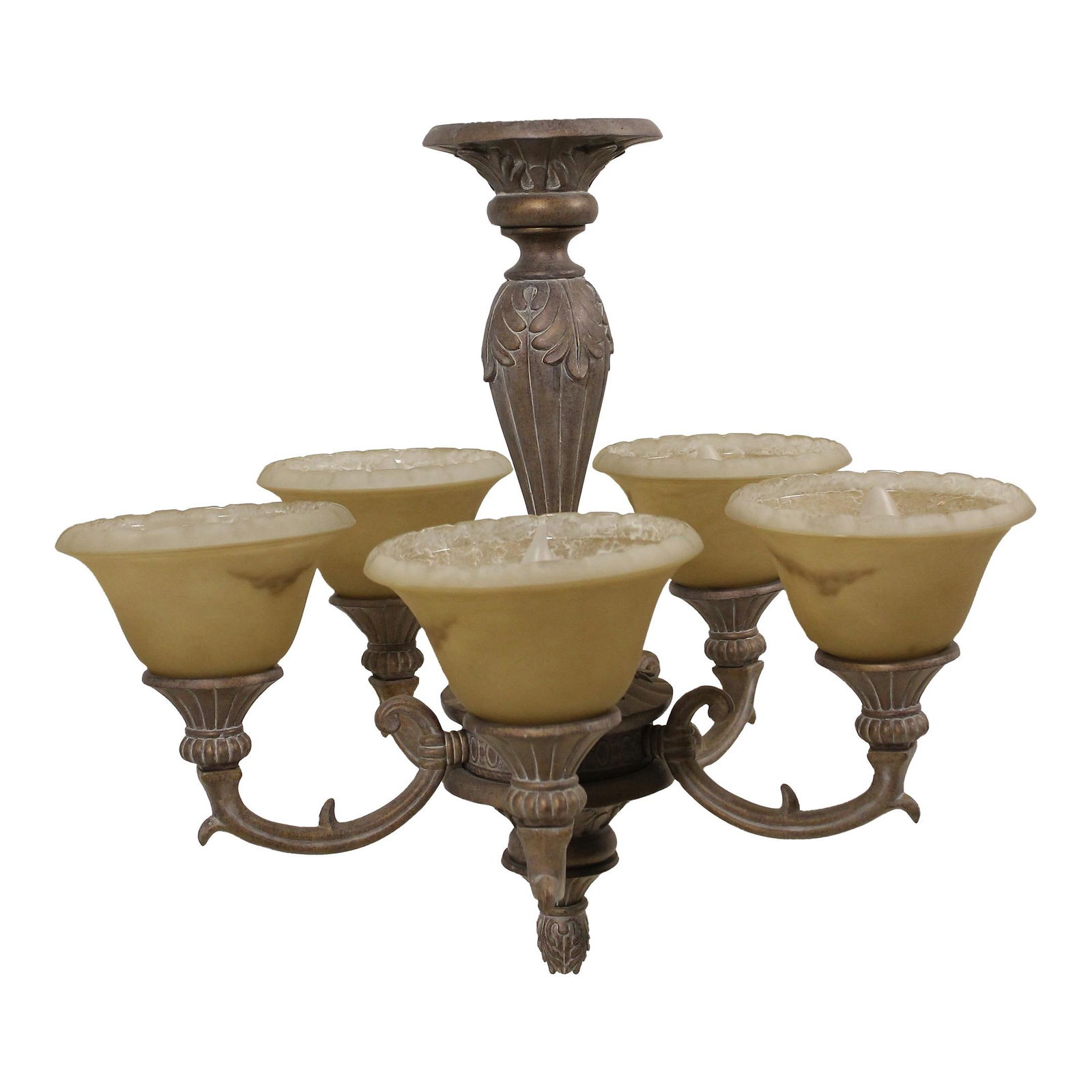 Elegant Italian Style Chandelier with Glass Globes 24 x 24 x 25 Bronze: Elegant Italian Style Chandelier with Glass Globes 24 x 24 x 25 Bronze Illuminate your space with this exquisite Italian Style Chandelier featuring elegantly designed fronted glass globes. With a rich