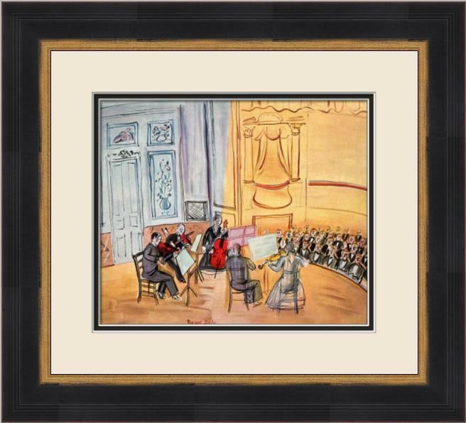 Raoul Dufy Chamber Music Framed Lithograph 18 x 20 1988 Expressionism: Raoul Dufy Chamber Music Framed Lithograph 18 x 20 1988 Expressionism This stunning custom gallery framed print by Raoul Dufy, titled "Chamber Music," captures the essence of musical expression in a b