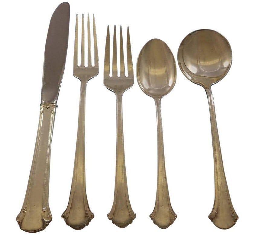 Towle Chippendale Sterling Silver Flatware Set for 12 - 60 Pieces: Towle Chippendale Sterling Silver Flatware Set for 12 - 60 Pieces Elevate your dining experience with the Chippendale by Towle Sterling Silver Flatware Set, designed for 12 service and consisting of 6