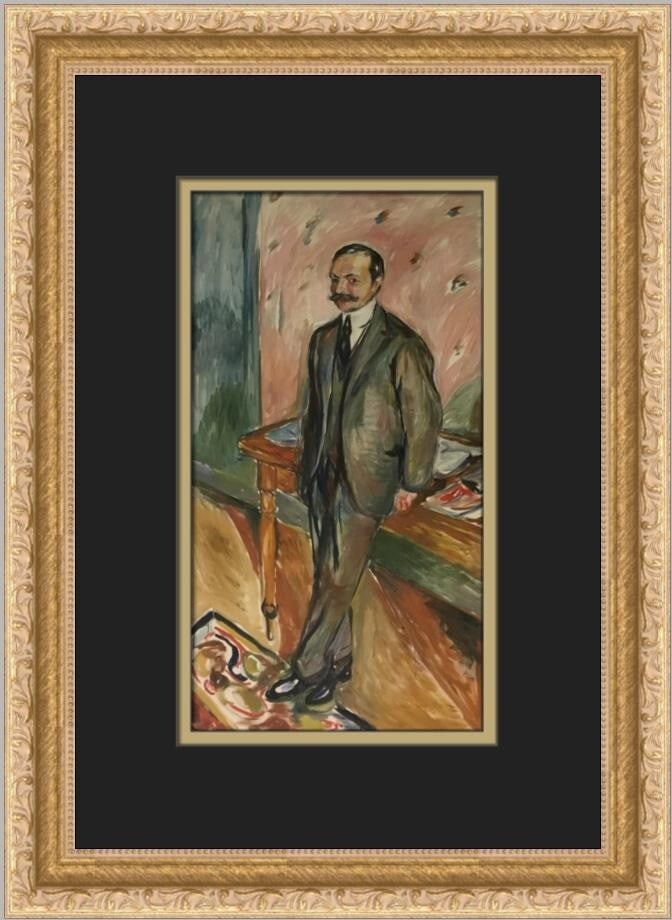 Edvard Munch Portrait of Dr Wilhelm Wartmann Custom Framed Print 15 x 11: Edvard Munch Portrait of Dr Wilhelm Wartmann Custom Framed Print 15 x 11 This custom framed print features Edvard Munch's "Portrait of Dr Wilhelm Wartmann," a captivating piece that embodies styles of