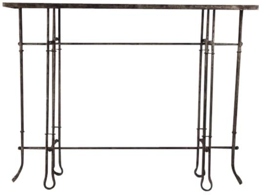 Zentique Rustic Nathaniel Metal Wall Console Table 31.5H 39W 15D: Zentique Rustic Nathaniel Metal Wall Console Table 31.5H 39W 15D Introducing the Rustic Nathaniel Wall Console Table, a beautifully crafted piece that embodies vintage charm. This console table featur
