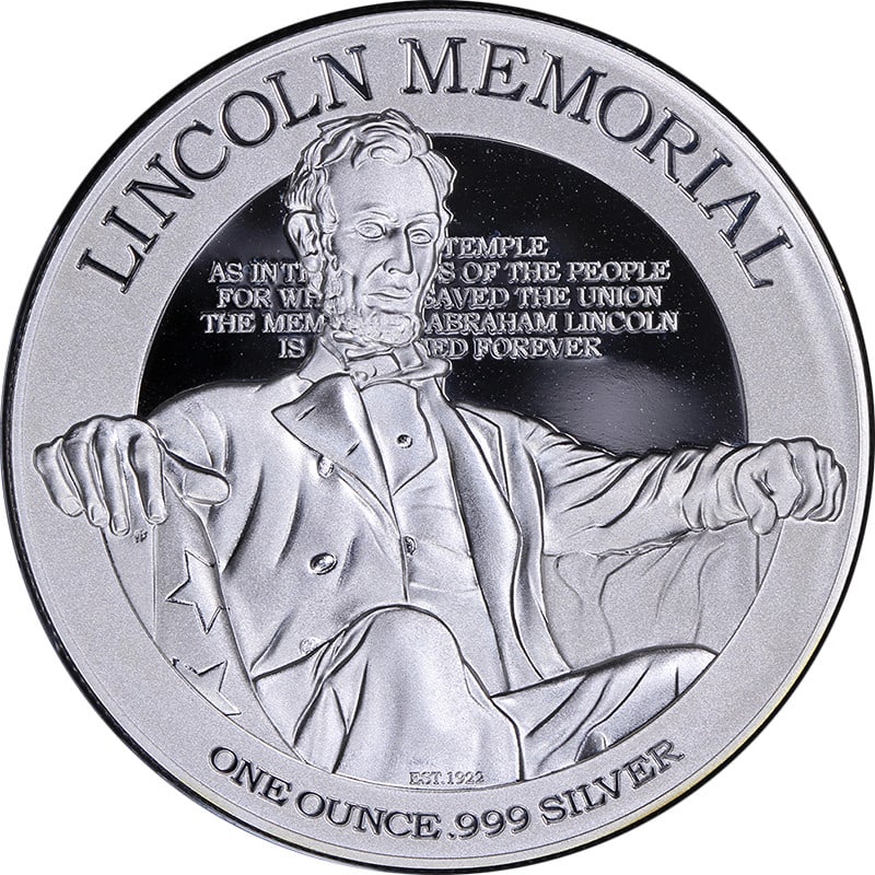 2015 Niue 1 Ounce Silver $2 Lincoln Memorial Coin .999 Fine: 2015 Niue 1 Ounce Silver $2 Lincoln Memorial Coin .999 Fine This 2015 Niue 1 Ounce Silver $2 coin features the iconic Lincoln Memorial as part of the National Monuments series. The coin is composed of