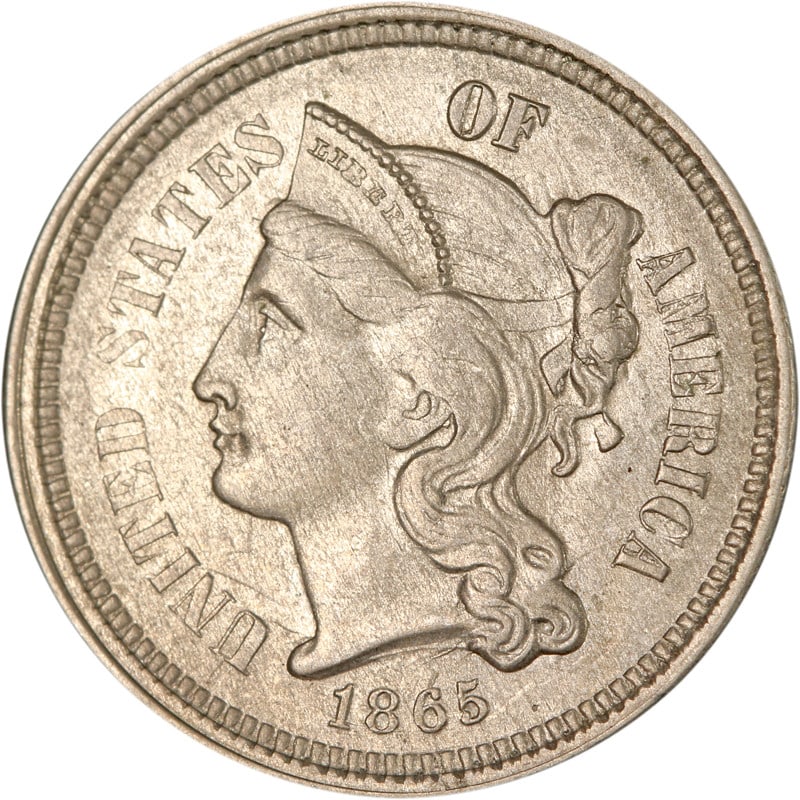 1865 Uncertified Three Cent Nickel Coin Circulated: 1865 Uncertified Three Cent Nickel Coin Circulated This 1865 Three (3) Cent Nickel features a classic design crafted from nickel. It is a circulated coin in pre-owned condition, showcasing the histori