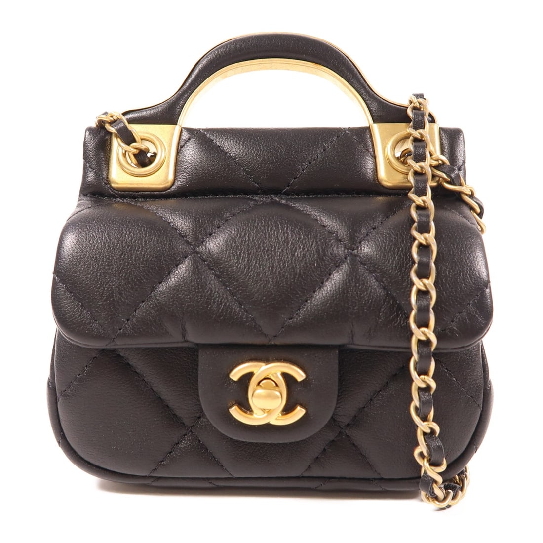 Chanel 2 Way Shoulder Bag Lambskin Leather Black GHW Made in France: Chanel 2 Way Shoulder Bag Lambskin Leather Black GHW Made in France This Chanel 2 Way Shoulder Bag features exquisite lambskin leather in a classic black color. The stylish design allows for versatile