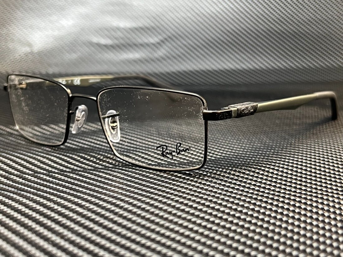 Ray-Ban RX6275 2503 Matte Black Rectangle Eyeglasses with Case: Ray-Ban RX6275 2503 Matte Black Rectangle Eyeglasses with Case Discover the stylish Ray-Ban RX6275 eyeglasses, designed for unisex appeal. These matte black rectangle frames feature clear non-prescrip