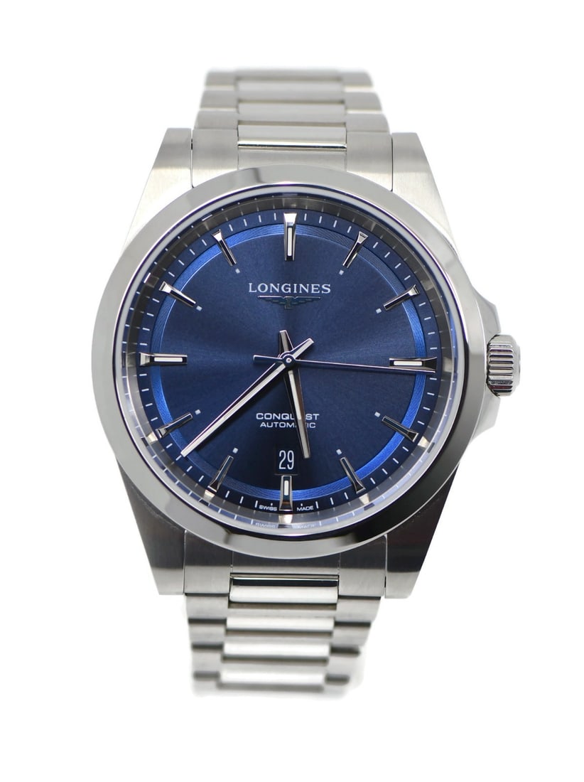 Longines Conquest Automatic Stainless Steel Watch L38304926 Blue Dial with Box and Papers: Longines Conquest Automatic Stainless Steel Watch L38304926 Blue Dial with Box and Papers Discover the elegance of the Longines Conquest Stainless Steel Watch, a perfect blend of style and functionali