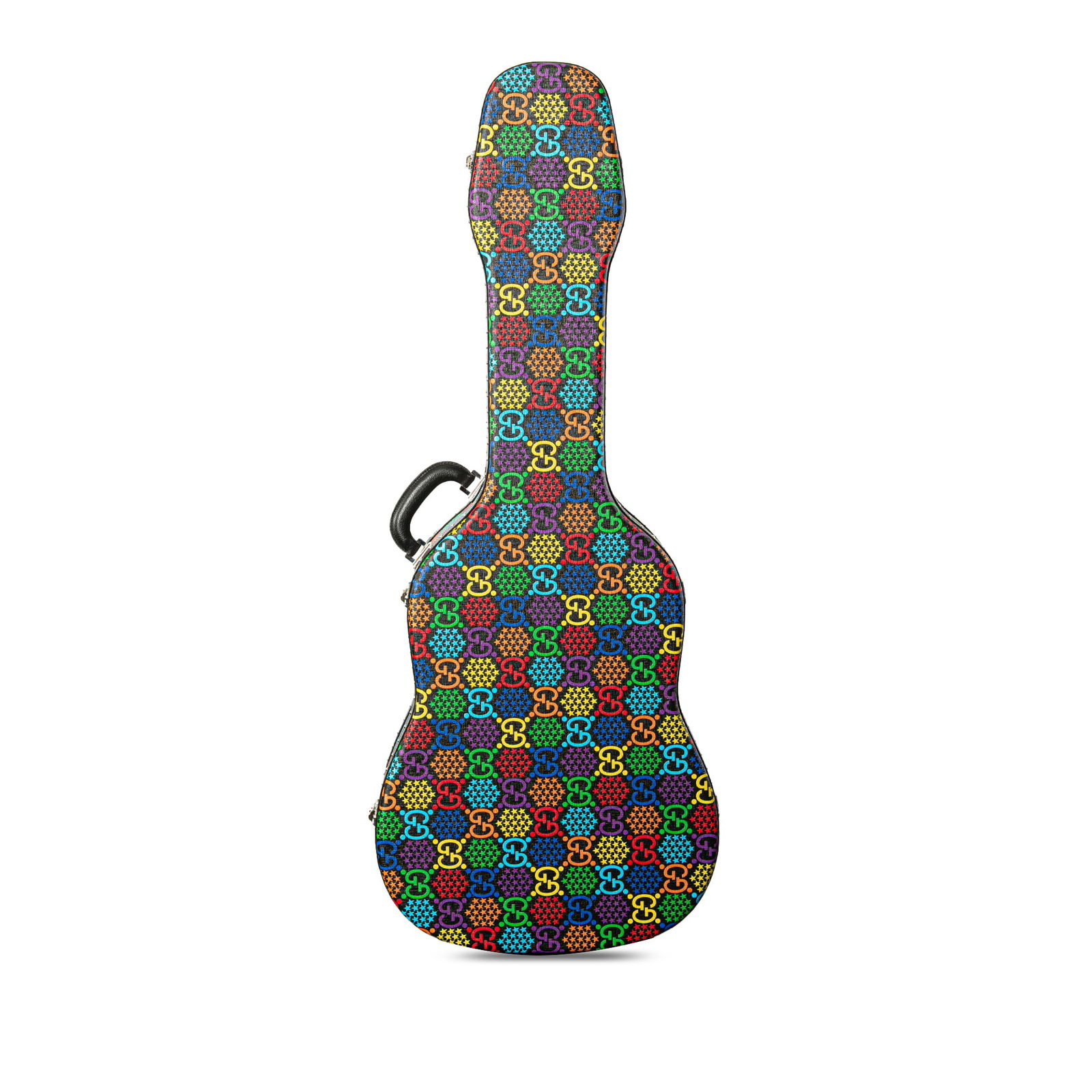Gucci GG Supreme Psychedelic Guitar Case Multi Coated Canvas Italy: Gucci GG Supreme Psychedelic Guitar Case Multi Coated Canvas Italy Introducing the Gucci GG Supreme Psychedelic Guitar Case, a stylish and functional accessory designed for musicians and collectors al