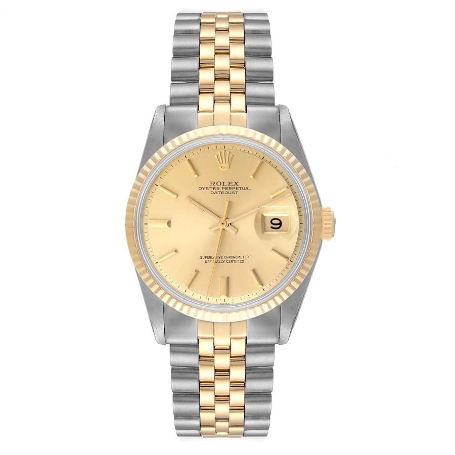 Rolex Datejust 1601-3 Champagne Dial Jubilee Bracelet: Rolex Datejust 1601-3 Champagne Dial Jubilee Bracelet This exquisite Rolex Datejust features a stunning champagne stick dial, showcasing its elegance and sophistication. The watch is designed for men