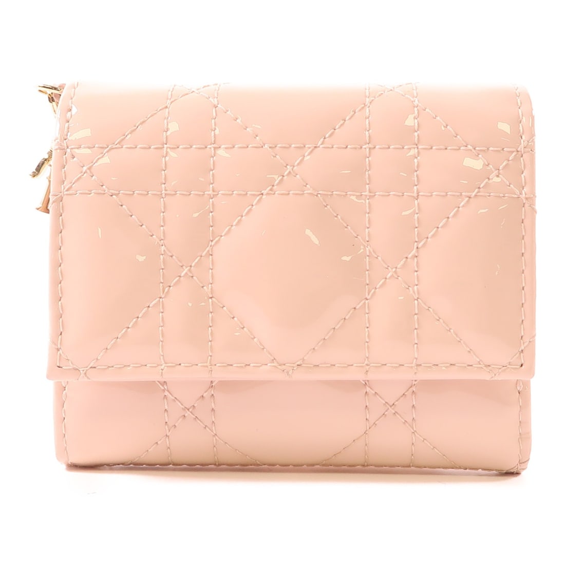 Christian Dior Lady Dior Lotus Double Sided Wallet Patent Leather Pink GHW: Christian Dior Lady Dior Lotus Double Sided Wallet Patent Leather Pink GHW Elevate your accessory collection with this stunning Christian Dior Lady Dior Lotus Wallet. This double-sided wallet is craft