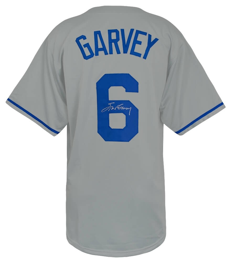 Steve Garvey Signed Dodgers Grey Custom Jersey with COA: Steve Garvey Signed Dodgers Grey Custom Jersey with COA Celebrate the legacy of baseball legend Steve Garvey with this signed grey custom baseball jersey. This original piece features Garvey's signatu