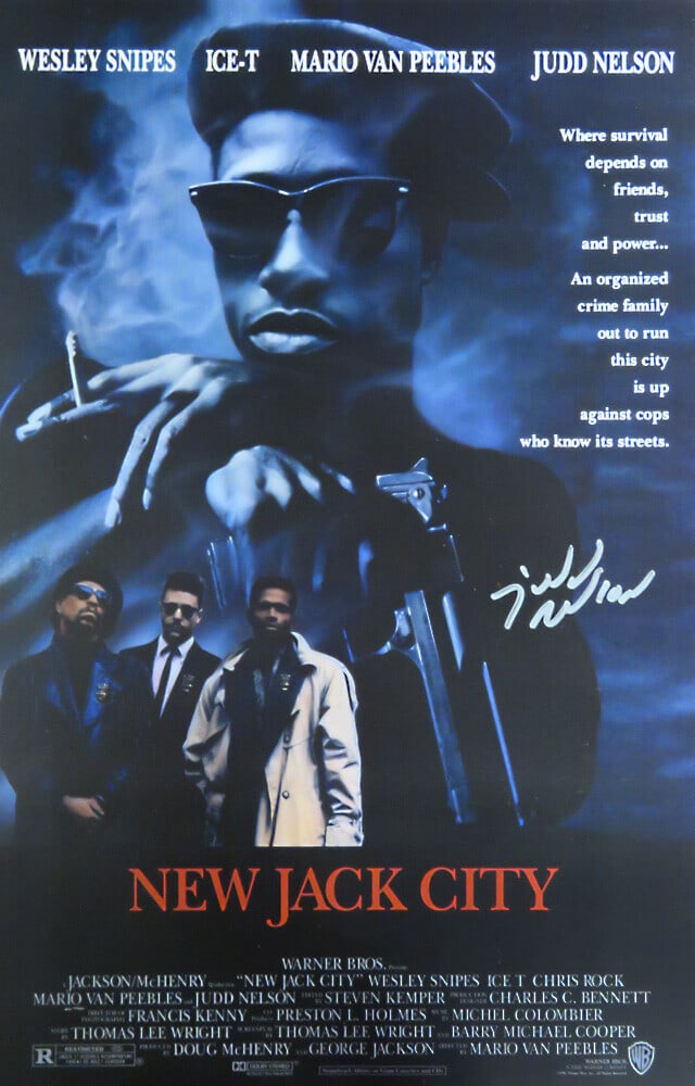 Judd Nelson Signed New Jack City Movie Poster with COA 11x17: Judd Nelson Signed New Jack City Movie Poster with COA 11x17 Celebrate the iconic film "New Jack City" with this authentic 11x17 movie poster signed by Judd Nelson. The poster features Judd Nelson's s