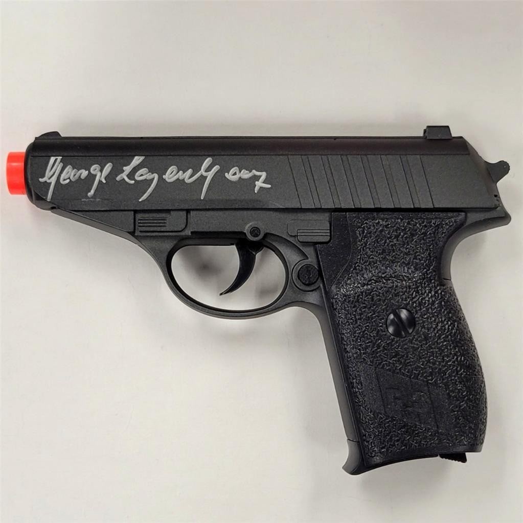 George Lazenby Signed James Bond 007 Airsoft Gun Limited Edition #/50 Beckett Authenticated: George Lazenby Signed James Bond 007 Airsoft Gun Limited Edition #/50 Beckett Authenticated This is a limited edition James Bond 007 Airsoft Gun, signed by George Lazenby, the iconic actor known for h