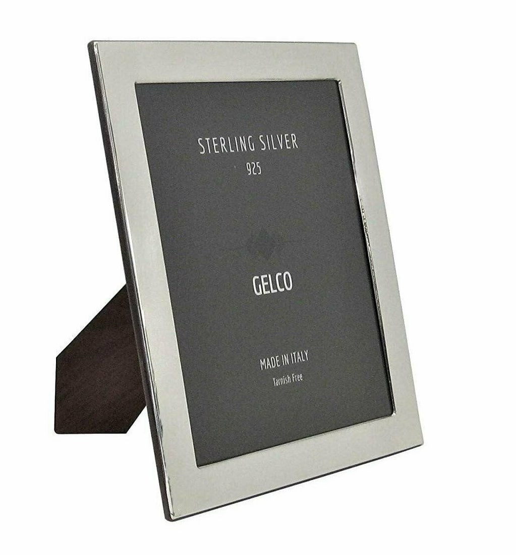 Gelco 925 Sterling Silver Handmade Modern Picture Frame: Gelco 925 Sterling Silver Handmade Modern Picture Frame This exquisite Italian 925 Sterling Silver picture frame is handmade, showcasing a glossy modern design that will enhance any decor. Ideal for d