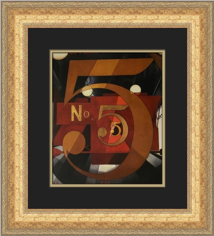 Charles Demuth The Figure 5 in Gold Custom Framed Art Print: Charles Demuth The Figure 5 in Gold Custom Framed Art Print This stunning custom framed print titled 'The Figure 5 in Gold' by artist Charles Demuth showcases a blend of Impressionism and Realism. The