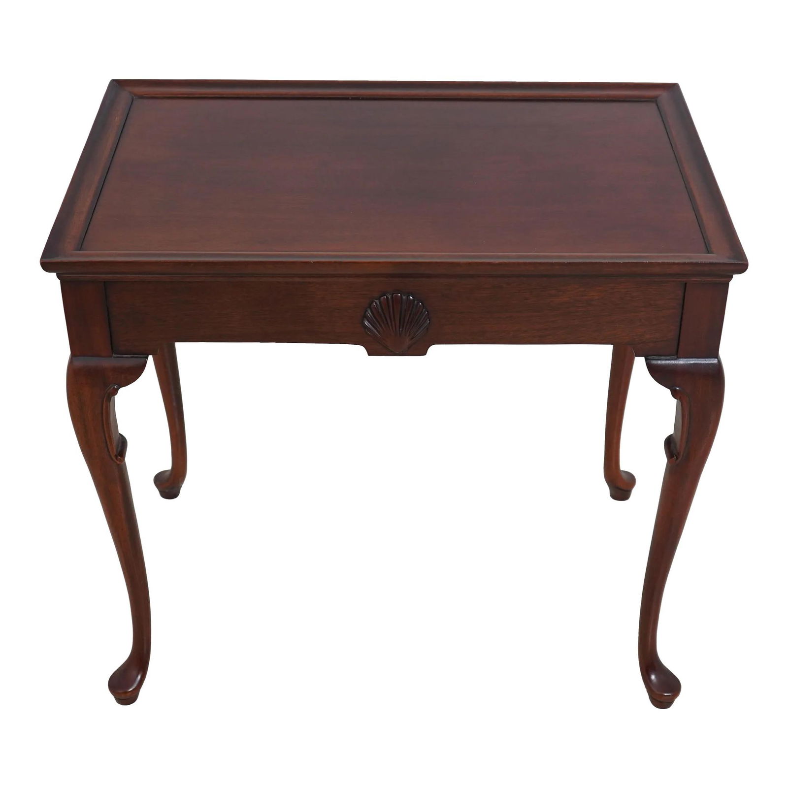 Hickory Chair Co Mahogany Queen Anne Tea Table with Candle Slides: Hickory Chair Co Mahogany Queen Anne Tea Table with Candle Slides This elegant Queen Anne tea table from Hickory Chair Co. showcases classic design elements, including Queen Anne legs and pad feet, re