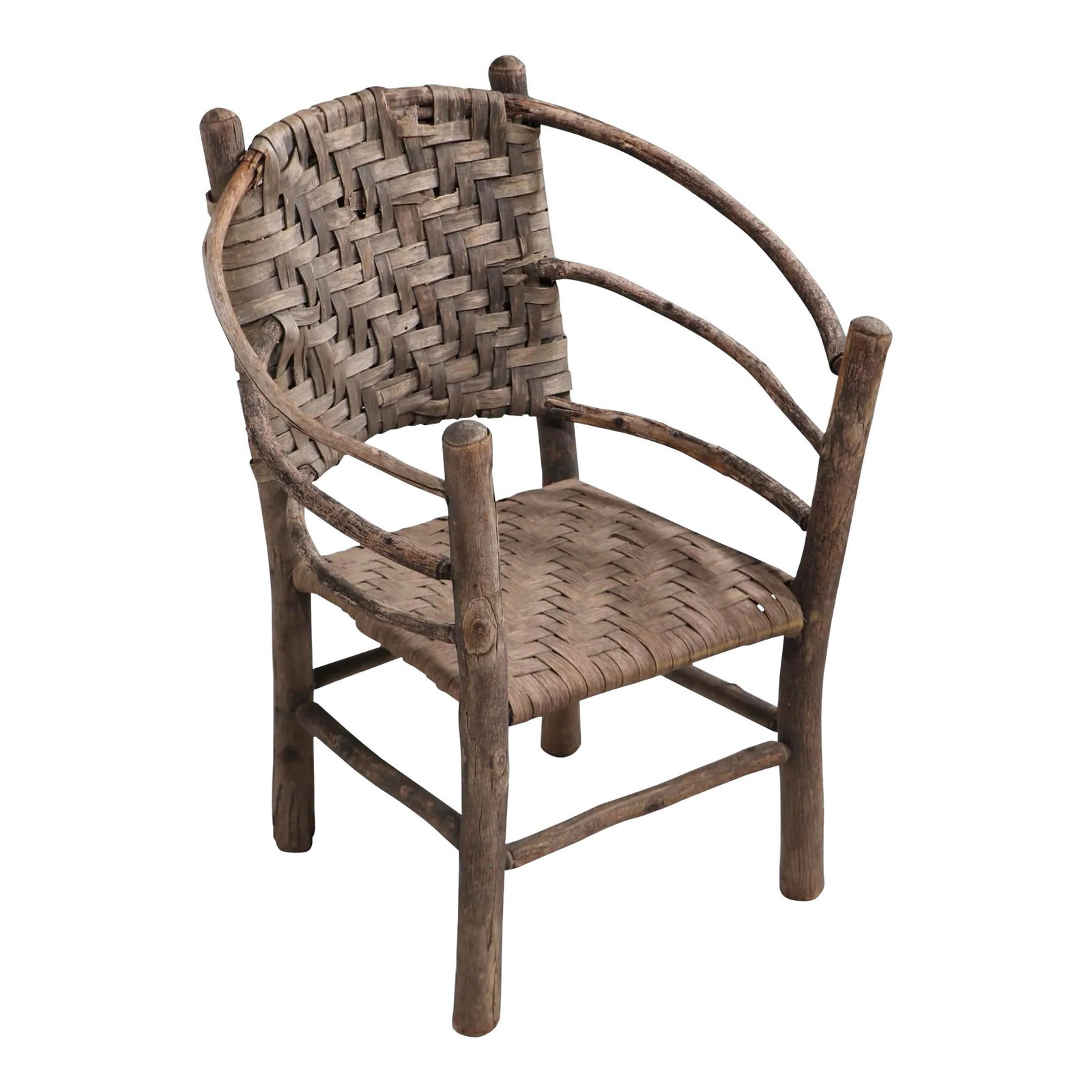 Adirondack Child's Hoop Chair Rustic Wood Old Hickory Style: Adirondack Child's Hoop Chair Rustic Wood Old Hickory Style This charming child's size Adirondack style hoop chair features a classic design attributed to Old Hickory. Crafted from wood, this chair sh