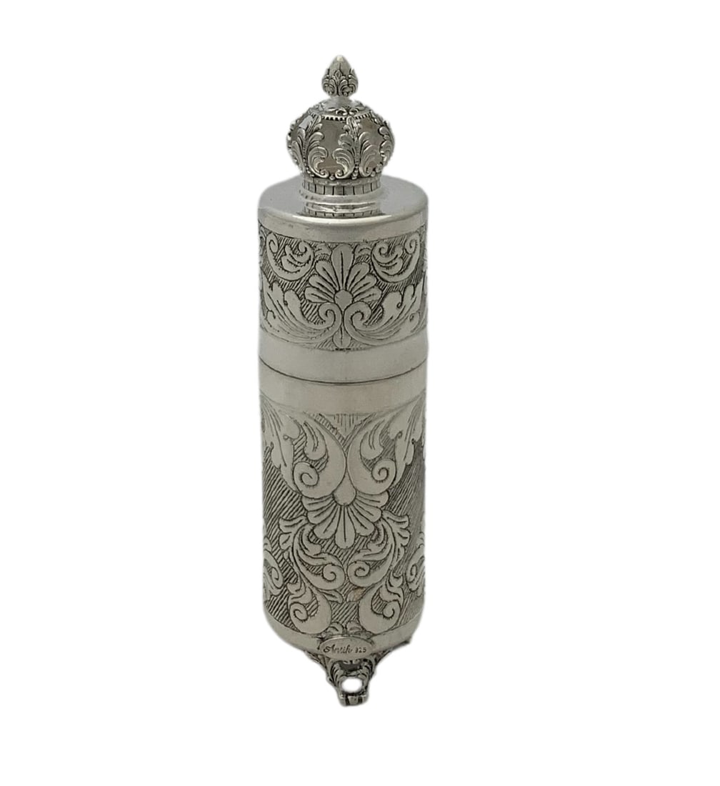 Handcrafted 925 Sterling Silver 3 Leg Matchbox Holder with Chased Swirl Design: Handcrafted 925 Sterling Silver 3 Leg Matchbox Holder with Chased Swirl Design This exquisite matchbox holder is a fine example of Turkish craftsmanship, made from 925 sterling silver. The piece featu