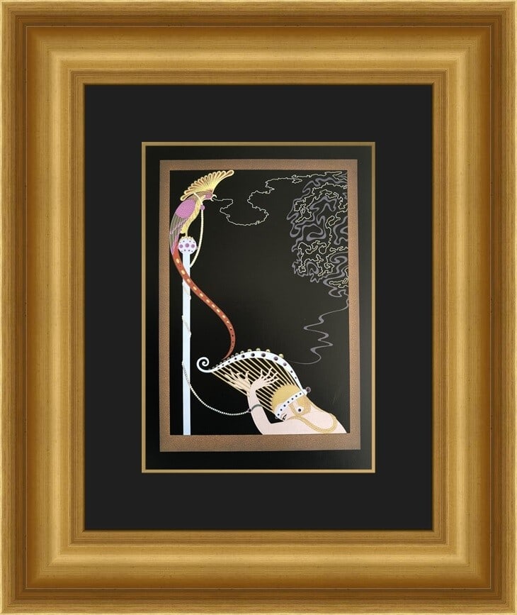 Erte Enchanted Melody Custom Framed Art Deco Print 18x21: Erte Enchanted Melody Custom Framed Art Deco Print 18x21 Discover the beauty of Erte's "Enchanted Melody," an exquisite custom framed print that captures the essence of Art Deco style. This medium-siz