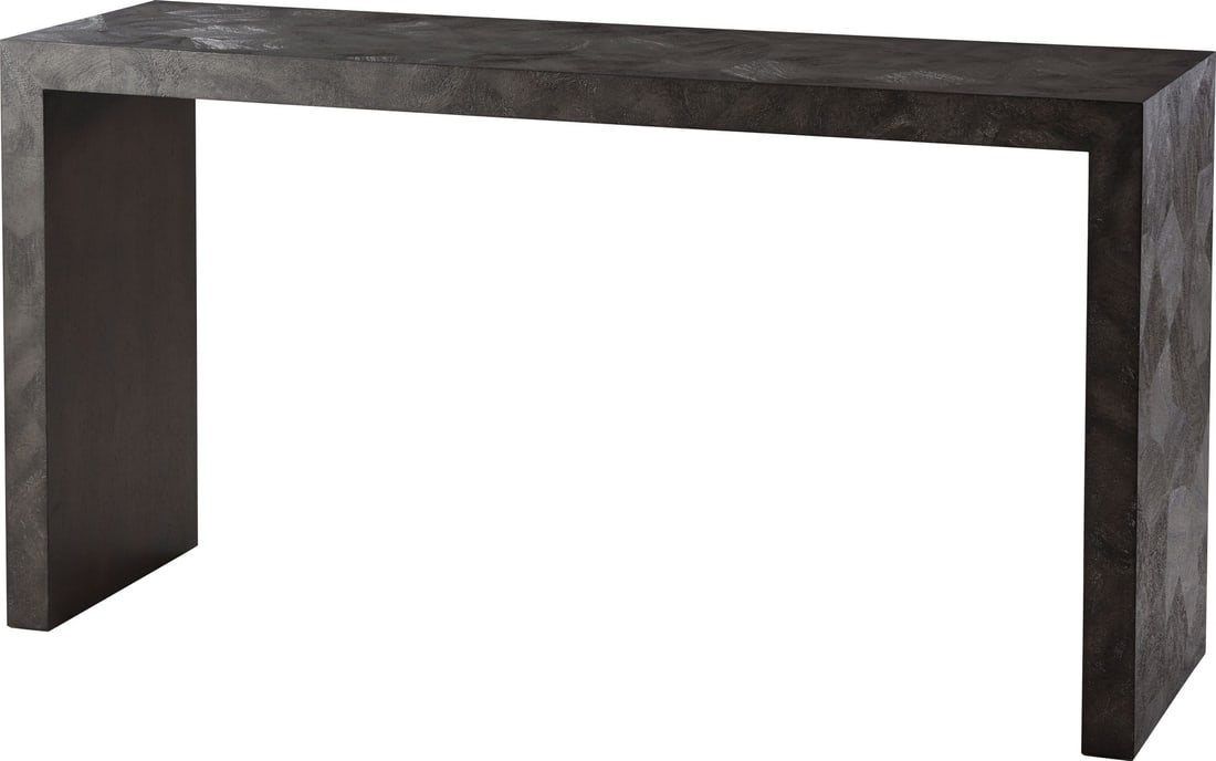 Theodore Alexander Modern Parquetry Console Table 32H x 59.75W: Theodore Alexander Modern Parquetry Console Table 32H x 59.75W This elegant Formal Modern Console Table showcases a stunning parquetry design, embodying a blend of contemporary style with vintage infl