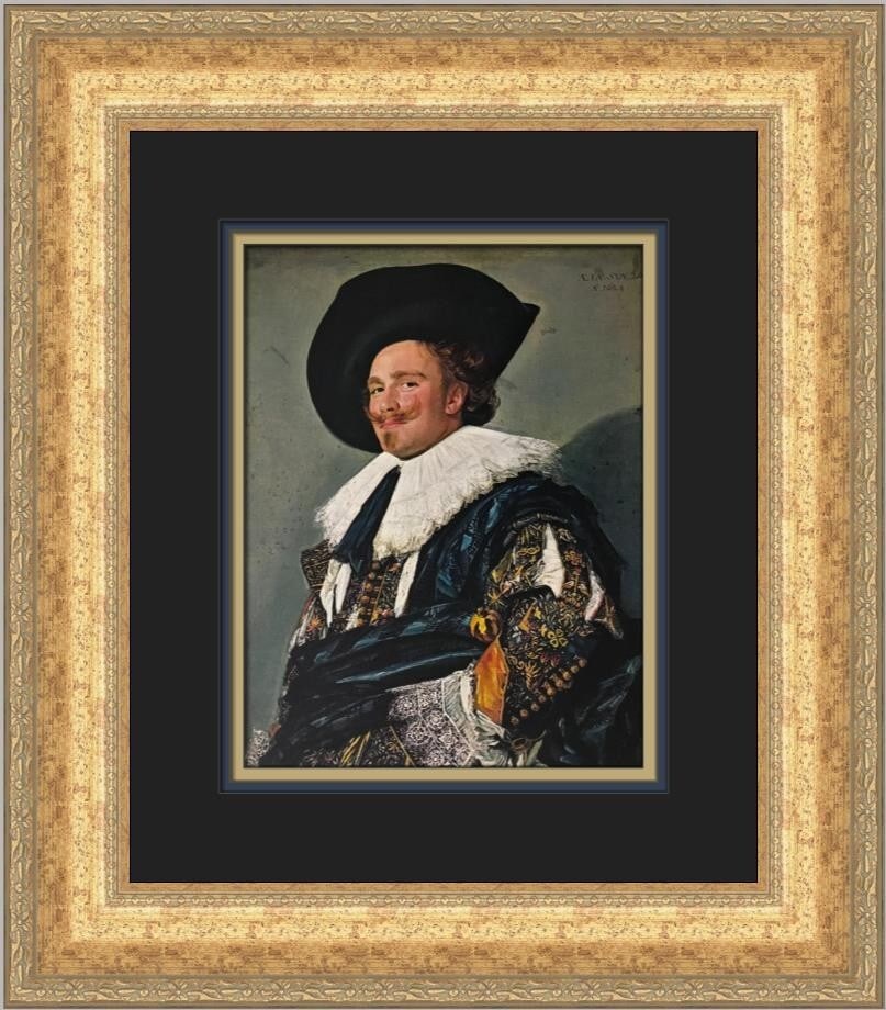 Frans Hals The Laughing Cavalier Custom Framed Art Print: Frans Hals The Laughing Cavalier Custom Framed Art Print This exquisite custom framed print features Frans Hals' iconic artwork, "The Laughing Cavalier." The piece showcases a vibrant portrayal in a m