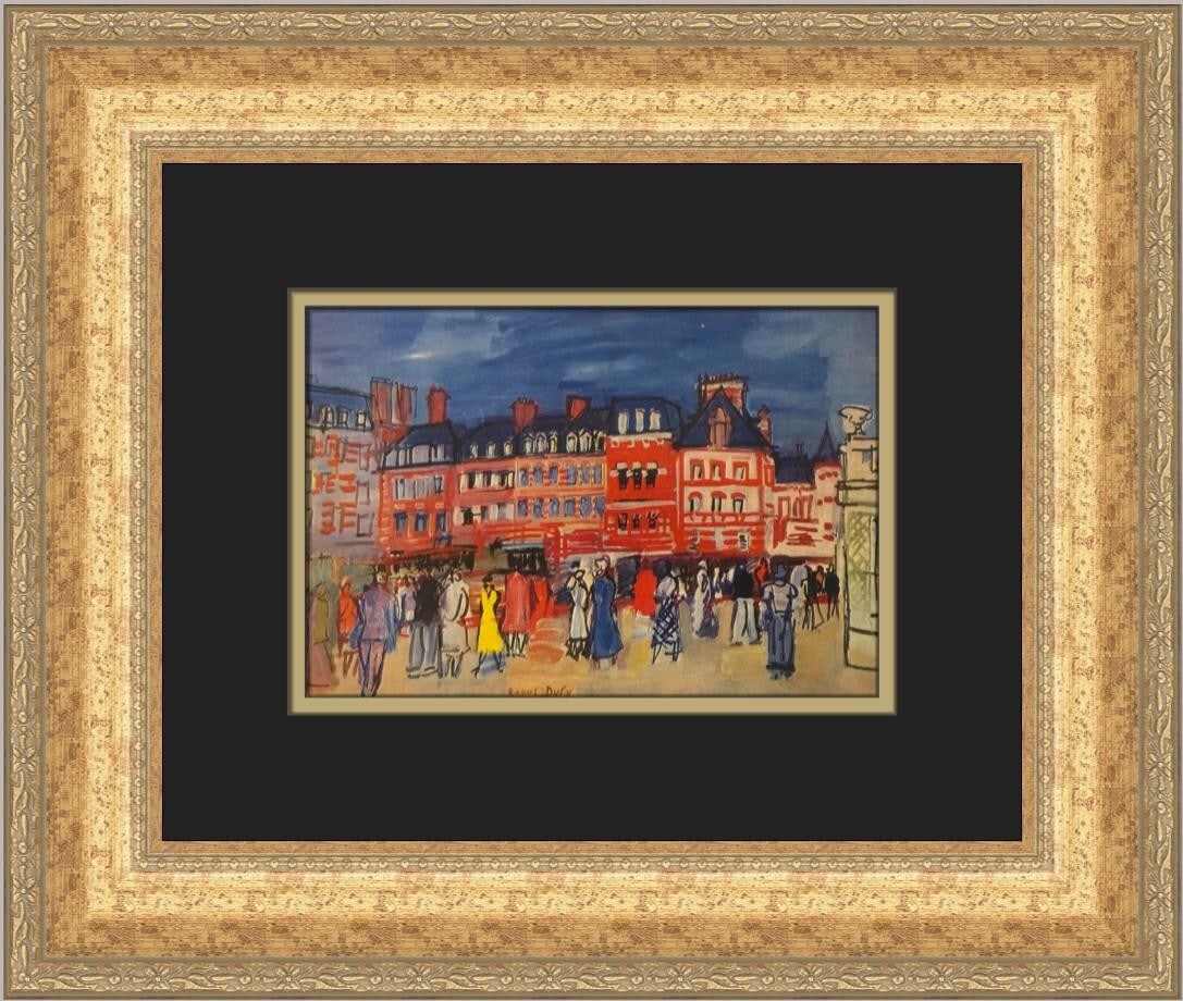 Raoul Dufy Houses at Trouville Custom Framed Print 1981 Expressionism Impressionism: Raoul Dufy Houses at Trouville Custom Framed Print 1981 Expressionism Impressionism Experience the beauty of Raoul Dufy's artistic vision with this custom framed print titled "Houses at Trouville." Th