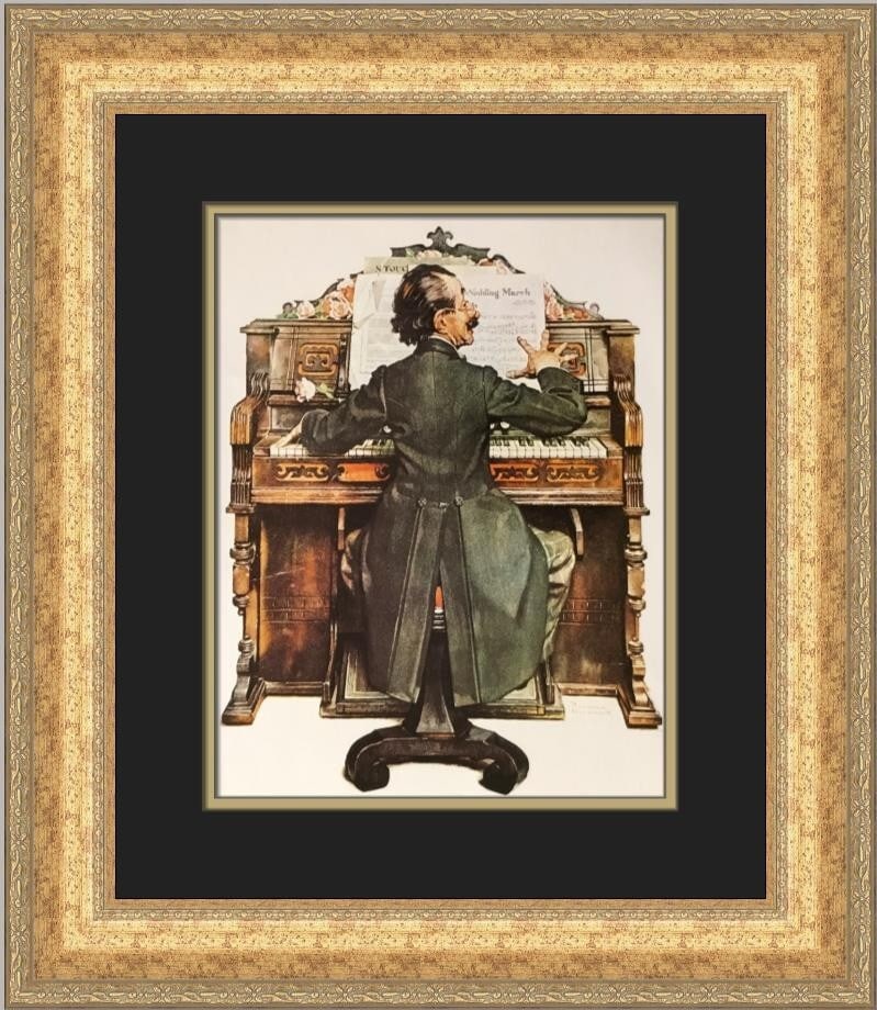 Norman Rockwell Wedding March Custom Framed Art Print 20x18: Norman Rockwell Wedding March Custom Framed Art Print 20x18 This stunning custom framed print titled "Wedding March" by renowned artist Norman Rockwell captures the essence of love and celebration. Cr