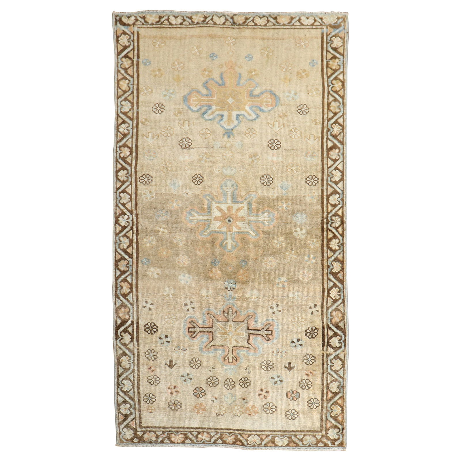 Zabihi Collection Antique Persian Bakshaish Wool Scatter Rug 32 x 55: Zabihi Collection Antique Persian Bakshaish Wool Scatter Rug 32 x 55 Enhance your space with this exquisite Antique Persian Scatter Rug from the Zabihi Collection. This stunning piece features a light