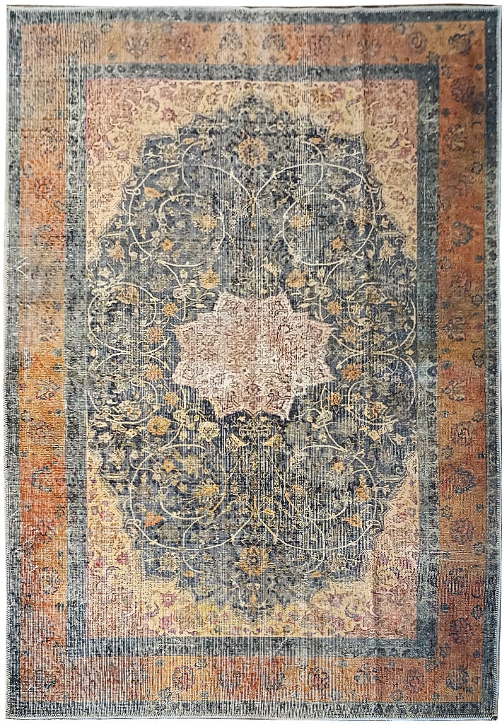 5.3 x 7.5 Handcrafted Turkish Antique Style Area Rug: 5.3 x 7.5 Handcrafted Turkish Antique Style Area Rug Elevate your home decor with this exquisite 5.3 x 7.5-foot area rug, showcasing an antique style inspired by traditional Persian artistry. Handcraf