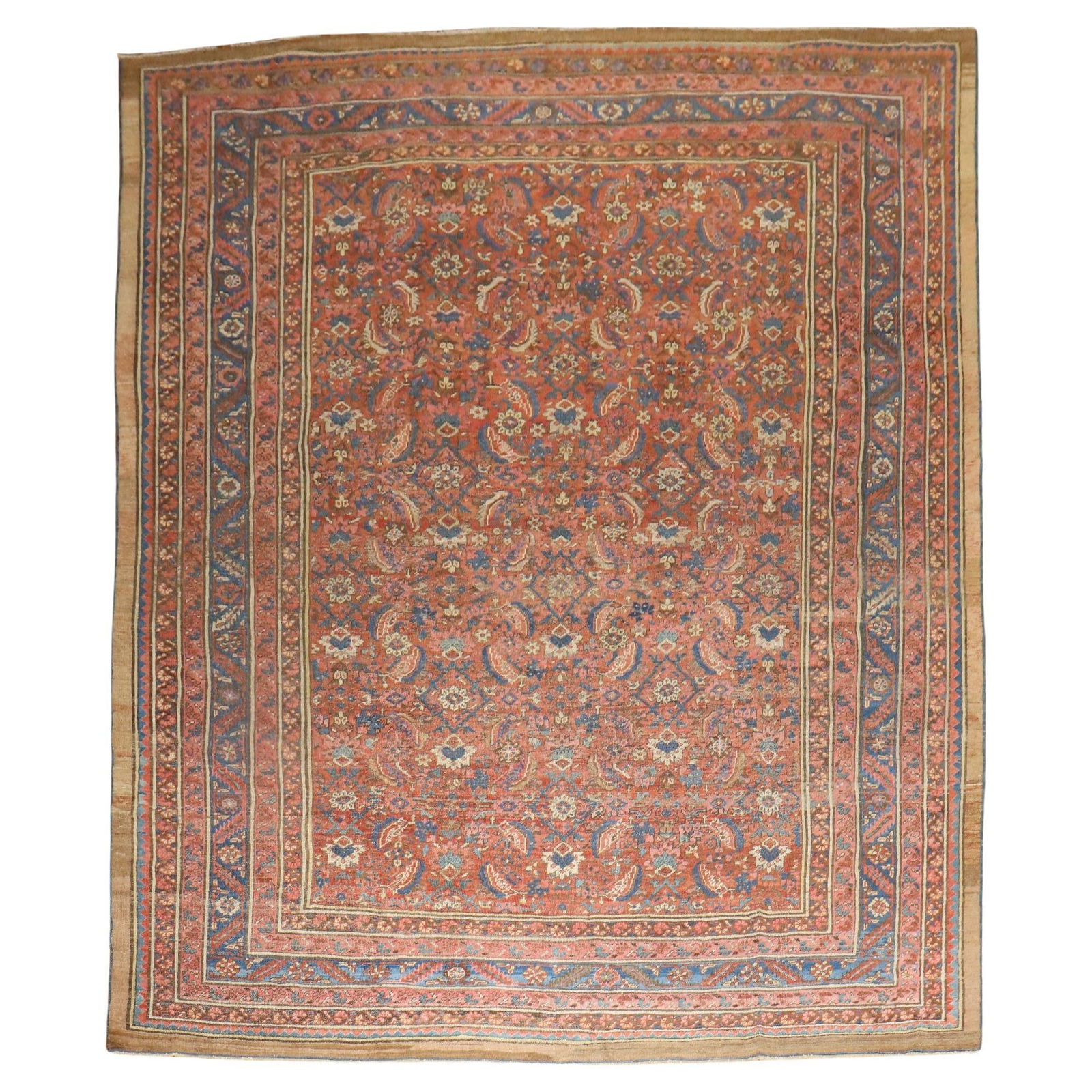 Antique Persian Bakshaish Hand-Knotted Wool Rug 104 x 132 in: Antique Persian Bakshaish Hand-Knotted Wool Rug 104 x 132 in This exquisite late 19th Century Persian Bakshaish rug features a stunning design that reflects the rich heritage of Iranian craftsmanship.
