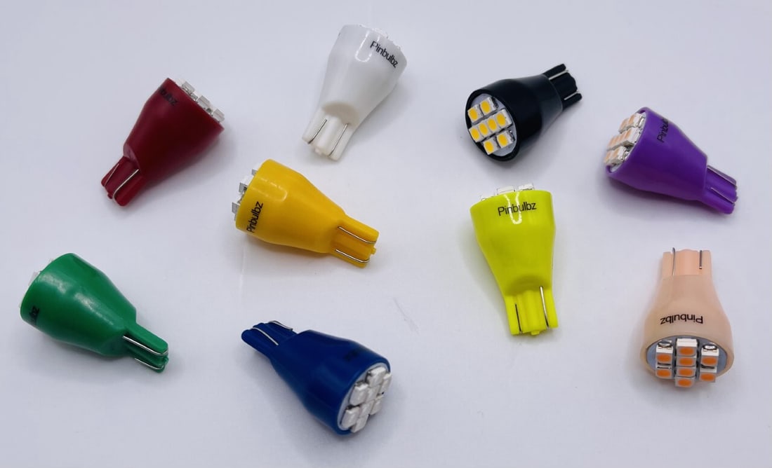 25pcs Green #906 Ultra Bright 12V LED Flasher Bulbs 8SMD: 25pcs Green #906 Ultra Bright 12V LED Flasher Bulbs 8SMD Enhance your pinball machine experience with these Ultra Bright Green #906 LED Flasher Bulbs. Each pack contains 25 wedge base bulbs, specifica