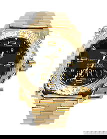 Breitling Emergency 18K Yellow Gold Watch K56321 with Box and Papers: Breitling Emergency 18K Yellow Gold Watch K56321 with Box and Papers This exquisite Breitling Emergency wristwatch is crafted from luxurious 18K yellow gold, showcasing an elegant black dial that perf