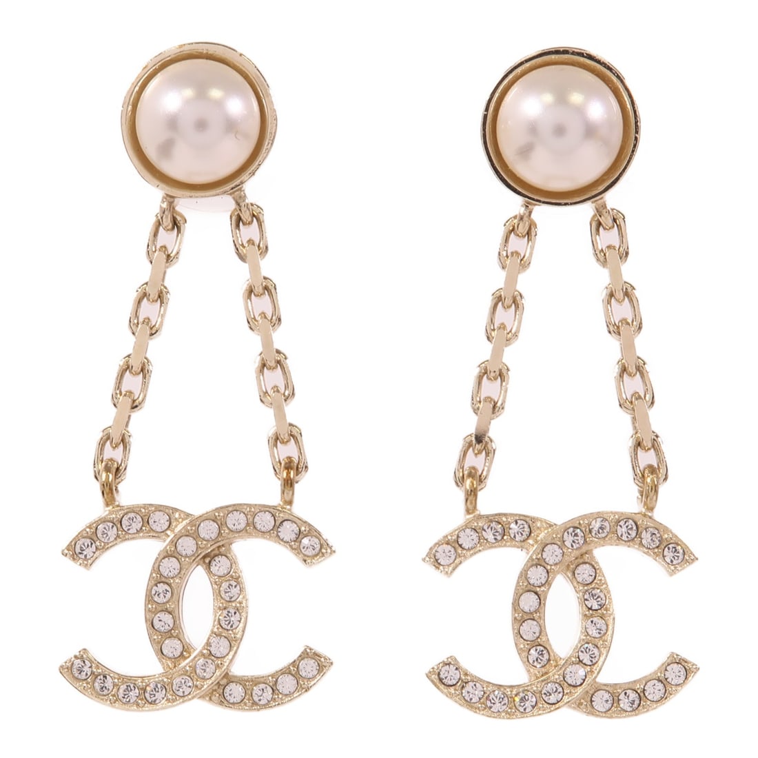 CHANEL Gold CC Logo Pierced Earrings Made in France: CHANEL Gold CC Logo Pierced Earrings Made in France These exquisite CHANEL CC Earrings are a stunning addition to any jewelry collection. Crafted in a beautiful gold tone, these pierced earrings featu