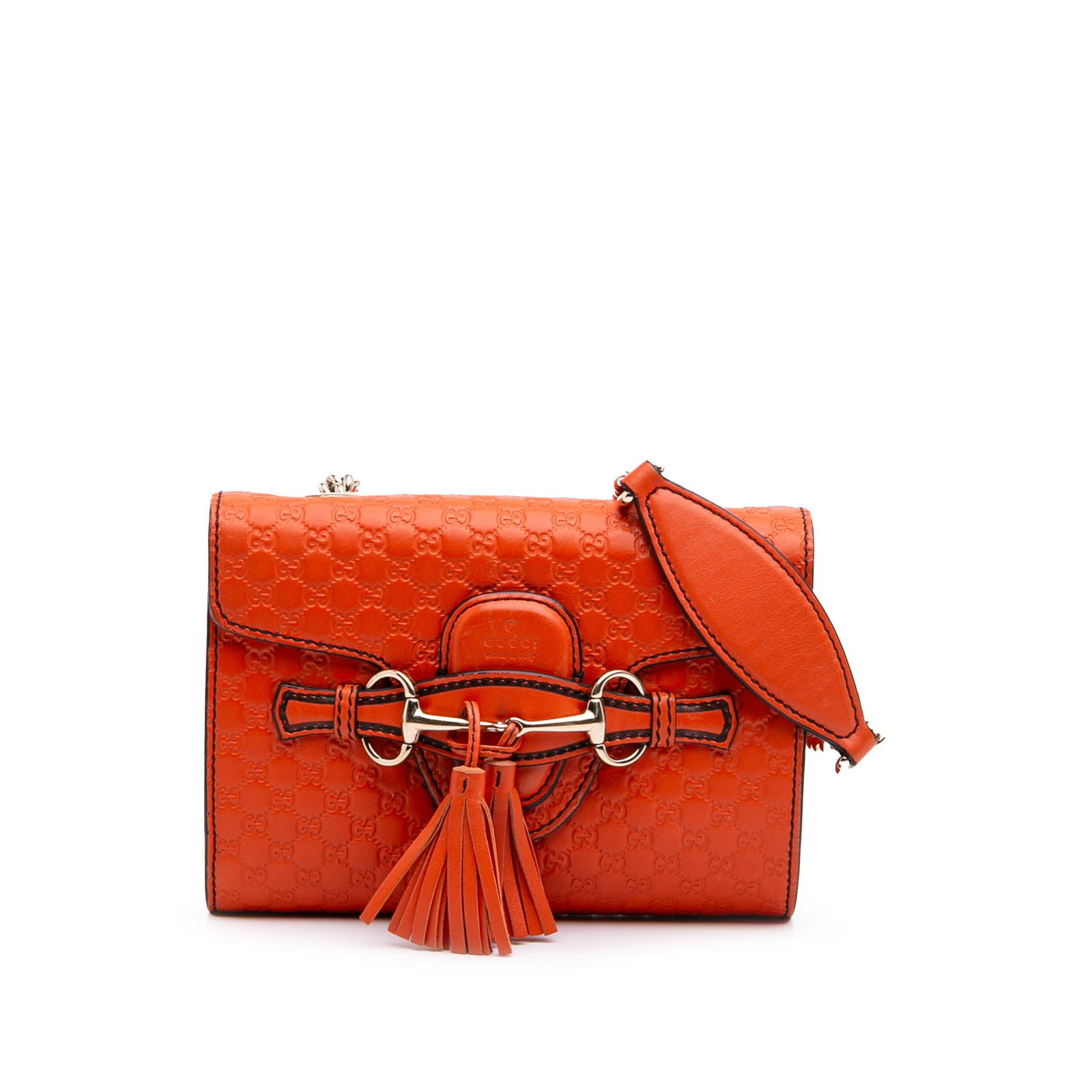 Gucci Mini Microguccissima Emily Crossbody Leather Bag Orange: Gucci Mini Microguccissima Emily Crossbody Leather Bag Orange The Gucci Mini Microguccissima Emily Crossbody is a stylish and compact bag perfect for everyday use. Crafted from embossed leather, this