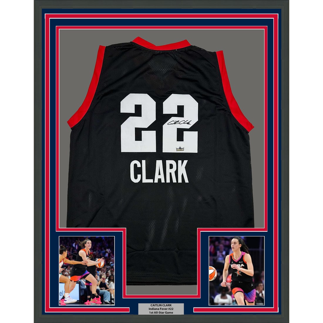 Caitlin Clark Framed Autographed Jersey 35x39 JSA Authenticated WNBA: Caitlin Clark Framed Autographed Jersey 35x39 JSA Authenticated WNBA This framed facsimile jersey features the autograph of Caitlin Clark, a prominent athlete in the WNBA, representing the Indiana Fev