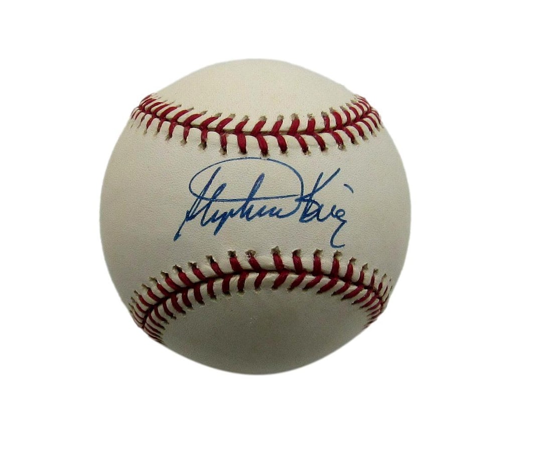 Stephen King Signed OML 2005 Baseball PSA/DNA Authenticated: Stephen King Signed OML 2005 Baseball PSA/DNA Authenticated This offering features a Stephen King signed OML April 2005 Opening Day Baseball, perfect for collectors and fans alike. The ball is authent