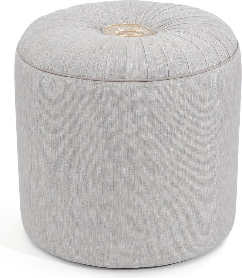 John-Richard Rendino Round Ottoman Champagne Fabric Accent: John-Richard Rendino Round Ottoman Champagne Fabric Accent Introducing the Rendino Ottoman, an elegant piece designed to enhance your living space. This small, round ottoman features a stunning champa