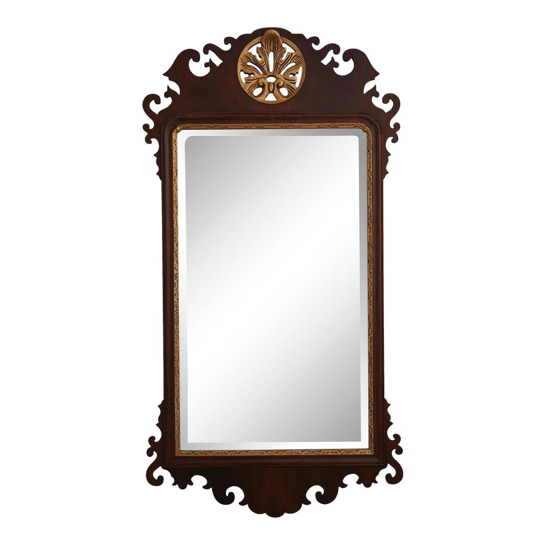 Henkel Harris H-10 Mahogany Mirror Chippendale Style Gold Gilt 1991: Henkel Harris H-10 Mahogany Mirror Chippendale Style Gold Gilt 1991 This exquisite Henkel Harris Model H-10 Mahogany Mirror showcases timeless craftsmanship and elegant design. Crafted around 1991, it