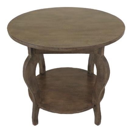 Aged Distressed Round Wood Occasional Table 29" Rustic Charm: Aged Distressed Round Wood Occasional Table 29" Rustic Charm This elegant round occasional table features a charming aged distressed finish, adding character to any living space. Crafted with quality
