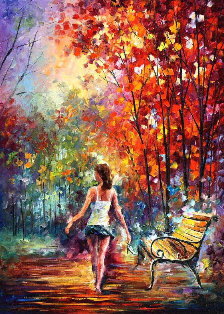 Barefooted Stroll Limited Edition 1/25 by Leonid Afremov Canvas Art: Barefooted Stroll Limited Edition 1/25 by Leonid Afremov Canvas Art "Barefooted Stroll" is a captivating limited edition giclee artwork by renowned artist Leonid Afremov, featuring vibrant colors and