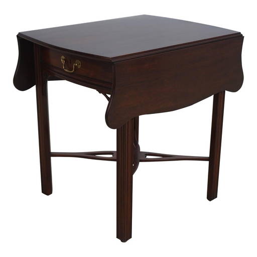 Henkel Harris Cherry Wood Drop Side Pembroke Table Chippendale Style