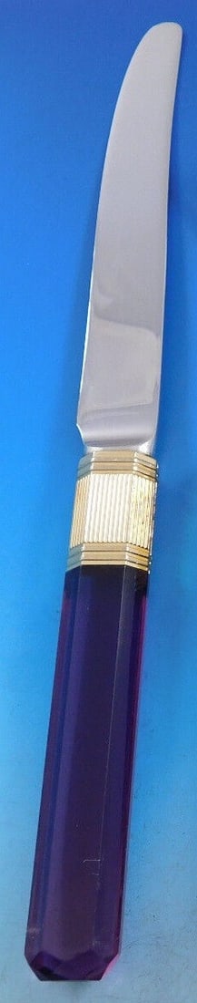 Mikasa Prisma Amethyst Dinner Knife 9 3/4 by Larry Laslo: Mikasa Prisma Amethyst Dinner Knife 9 3/4 by Larry Laslo This elegant dinner knife from the Prisma - Amethyst pattern by Mikasa is a stunning addition to any table setting. Measuring 9 3/4" in length,