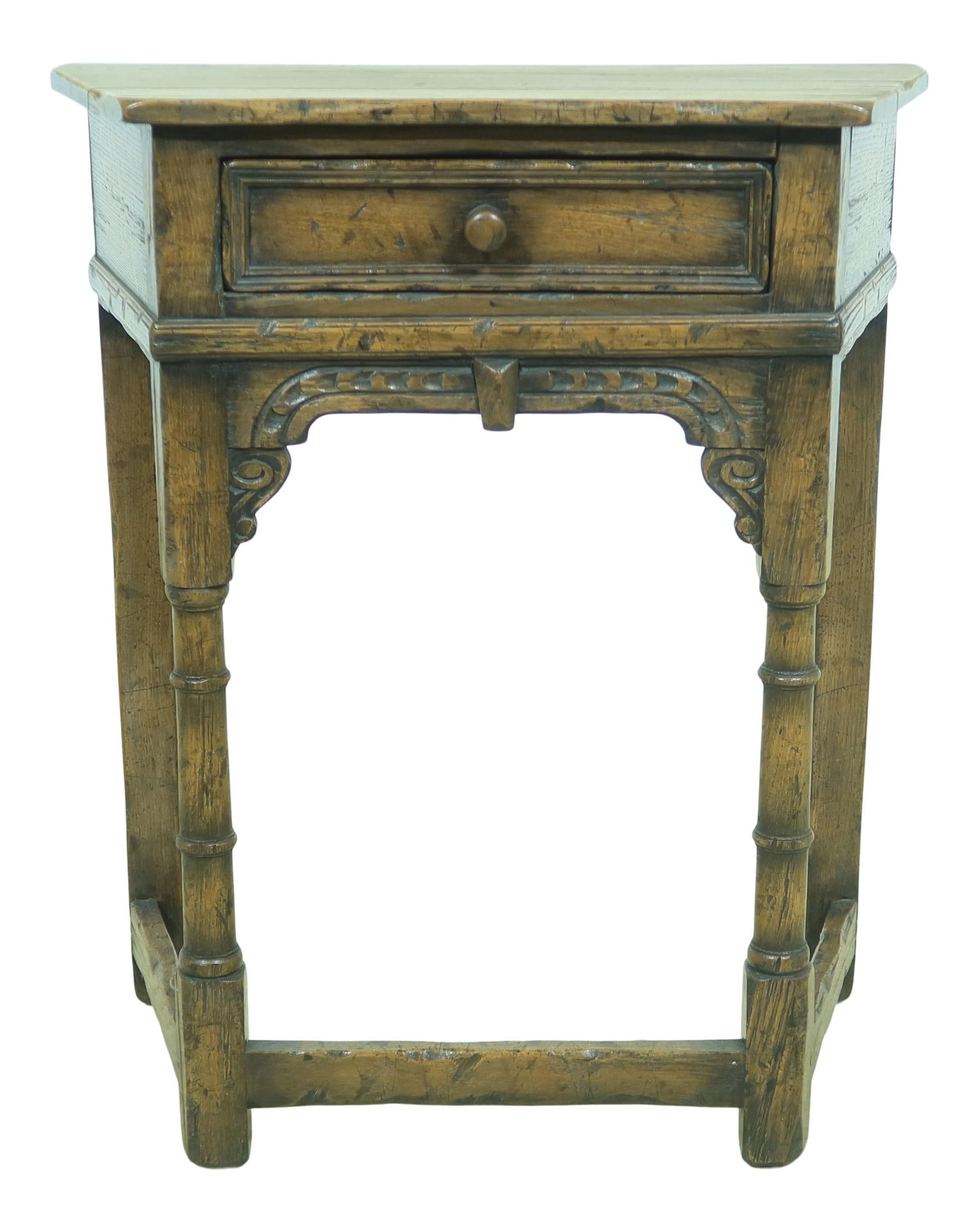 Rustic Tudor Style Console Table with Dovetailed Drawers: Rustic Tudor Style Console Table with Dovetailed Drawers This stunning English Tudor Style Console Table showcases exquisite craftsmanship with dovetailed drawer construction, reflecting high quality