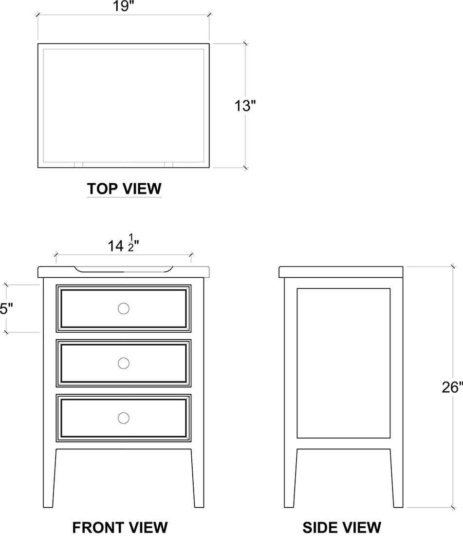 Bramble Eton 3 Drawer End Table Batavia Black Mahogany: Bramble Eton 3 Drawer End Table Batavia Black Mahogany Elevate your living space with the sophisticated Eton 3 Drawer End Table in Batavia Black by Bramble. This elegantly designed table features a ri