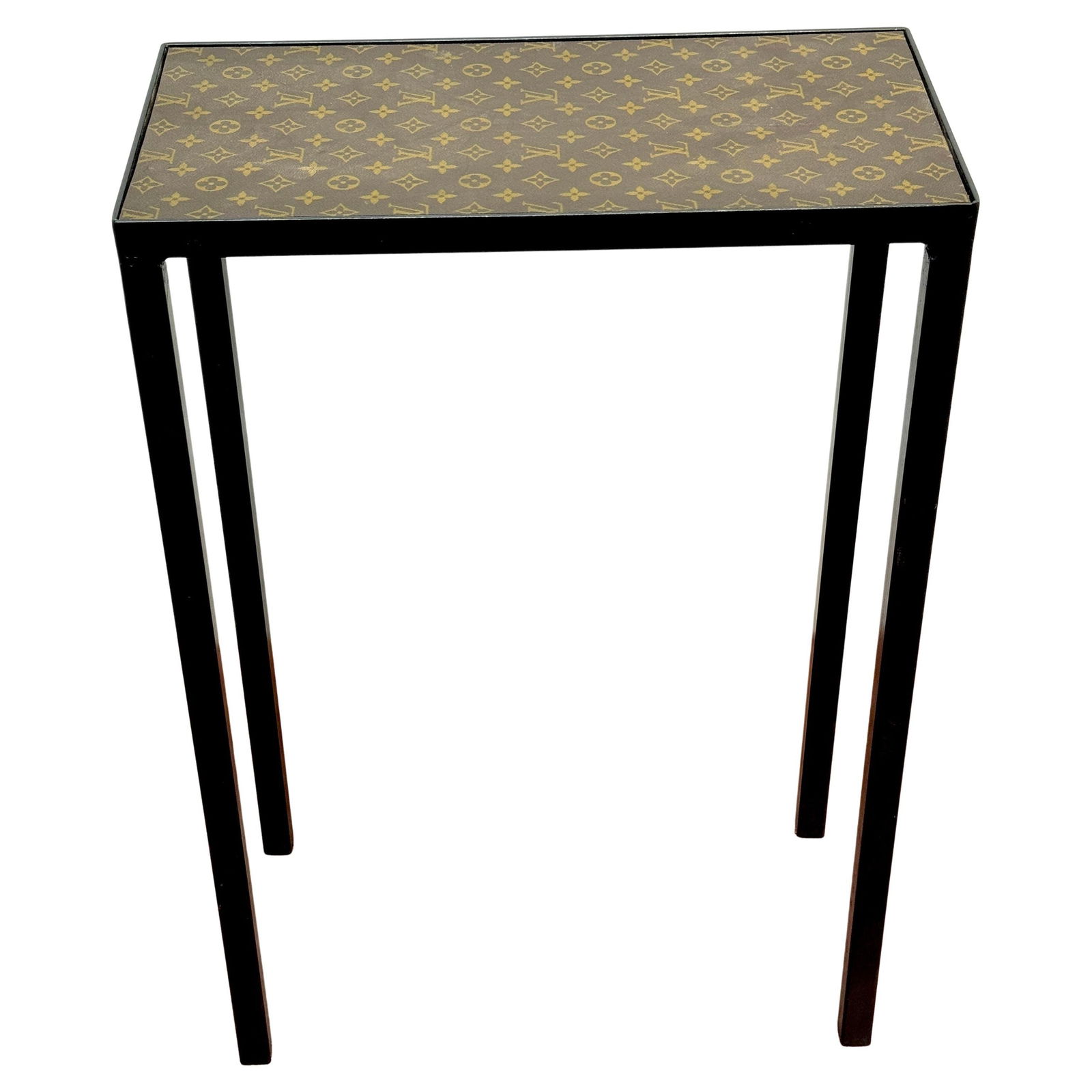 Vintage Louis Vuitton Console Table 1960s Canvas Wrought Iron: Vintage Louis Vuitton Console Table 1960s Canvas Wrought Iron This vintage Louis Vuitton console table combines high fashion with modern industrial design. Crafted in the 1960s, it features authentic